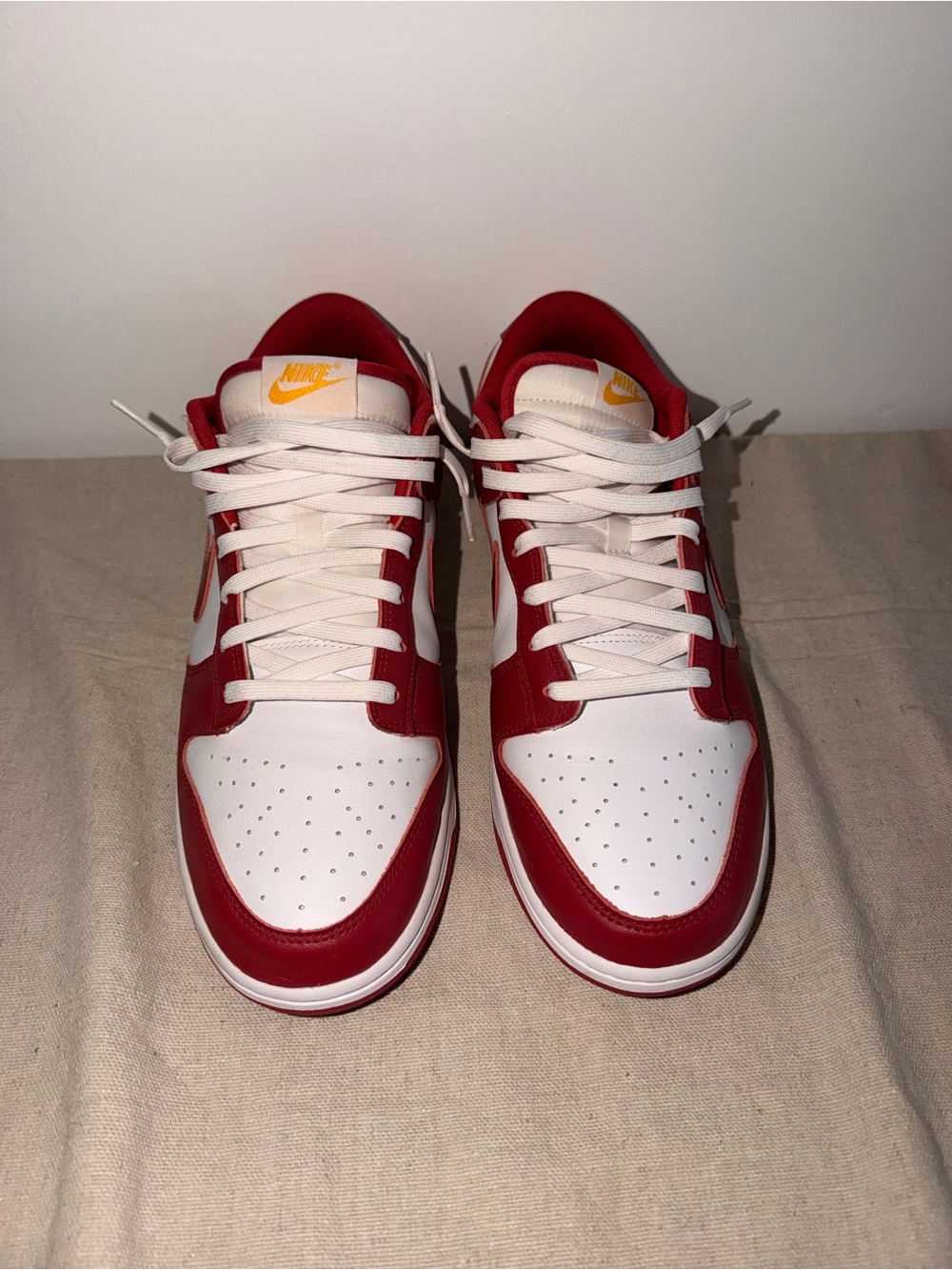 Nike Dunks Low Retro “Gym Red” White Sneakers Sz 12